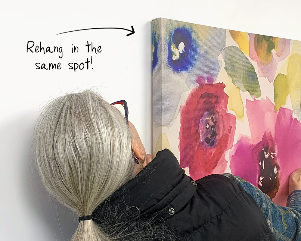 Rehanging a canvas with CanvasHangers™